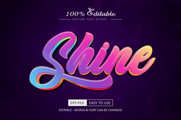 Download Shine Text Effect Editable Glossy Text S - Shine Collection