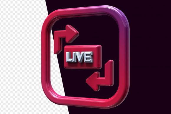 Download 3d Social Media Live Streaming Button - Live streaming button Collection
