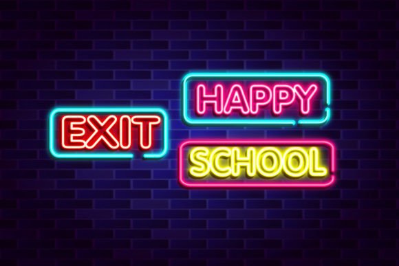Download Neon Set Text Lettering Neon Sign Vector - Vector Collection