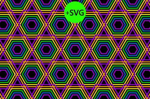 Download Retro 80s Neon Hexagons Vector Pattern - Vector Collection