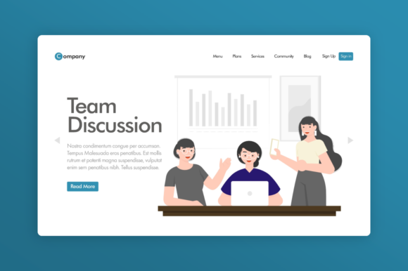 Download Website Illustration - Team Discussion - Web Collection