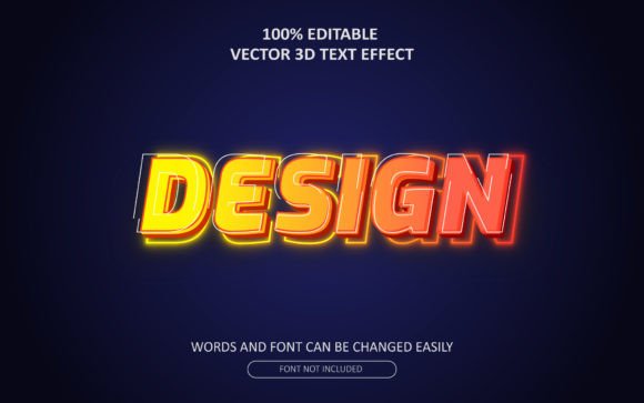 Download Editable Design Vector 3D Text Effect - Vector Collection