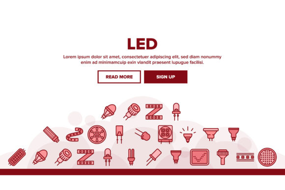 Download Led Lamp Equipment Landing Header Vector - Vector Collection