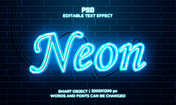 Download 3d Neon Font Style Effect Mockup - Premium Resources